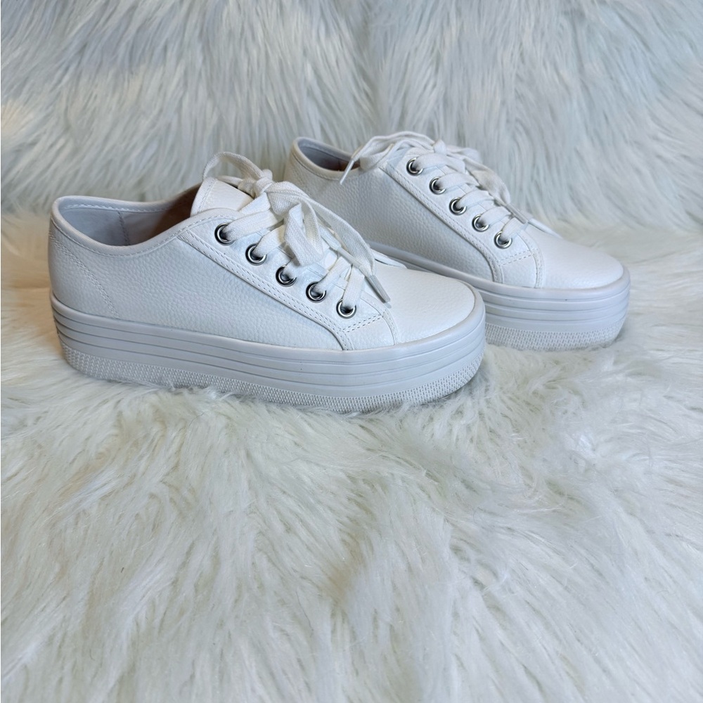 Steve Madden White Platform Sneakers